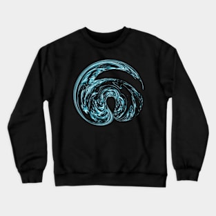 Blue Flow Cosmic Fluid Abstraction Crewneck Sweatshirt